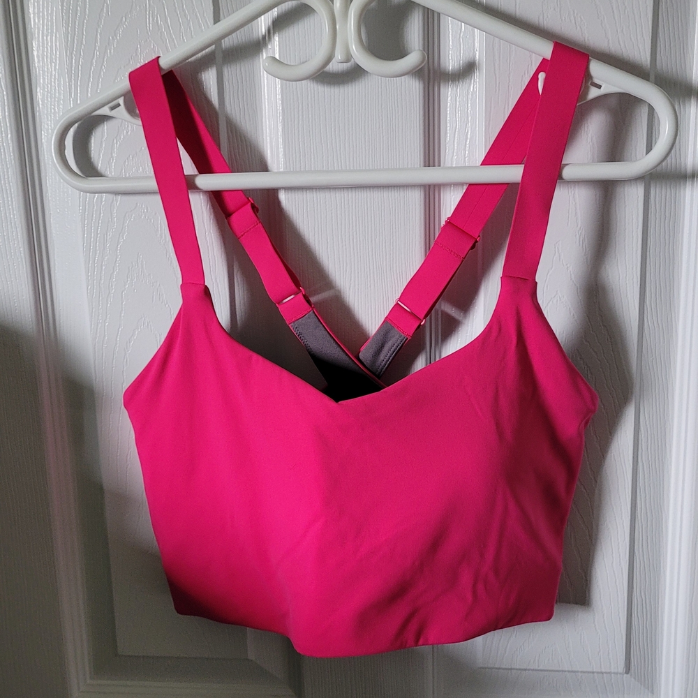 Pink Supportive Sports Bra with Wide Straps